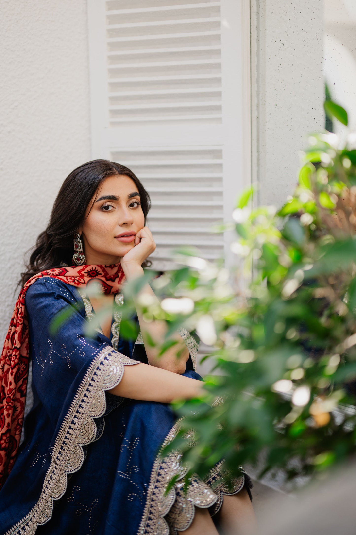 Navy Zari Bandhani Co-ord