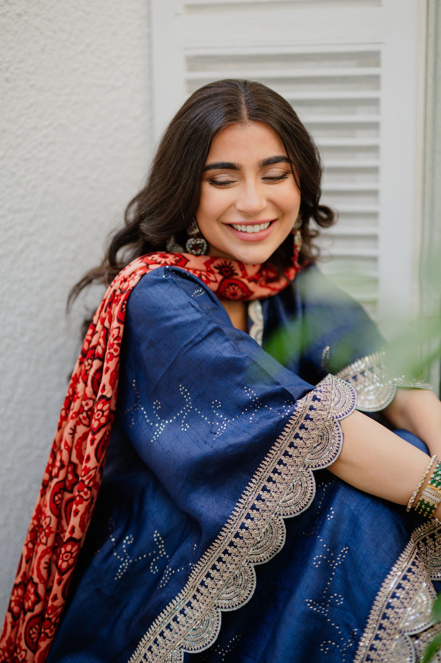 Navy Zari Bandhani Co-ord