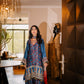 Teal Ajrak Silk Suit