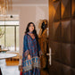 Teal Ajrak Silk Suit
