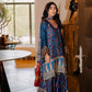 Teal Ajrak Silk Suit