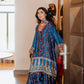 Teal Ajrak Silk Suit