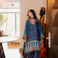 Teal Ajrak Silk Suit