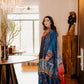 Teal Ajrak Silk Suit
