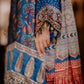 Teal Ajrak Silk Suit